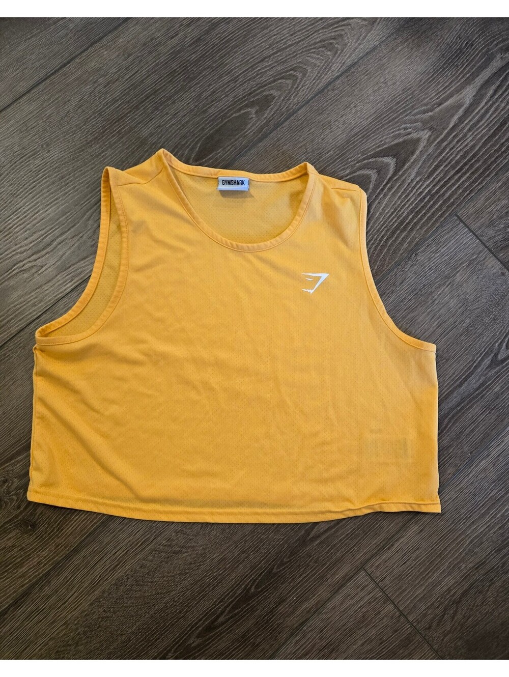 Womens cropped yellow gymshark muscle tank